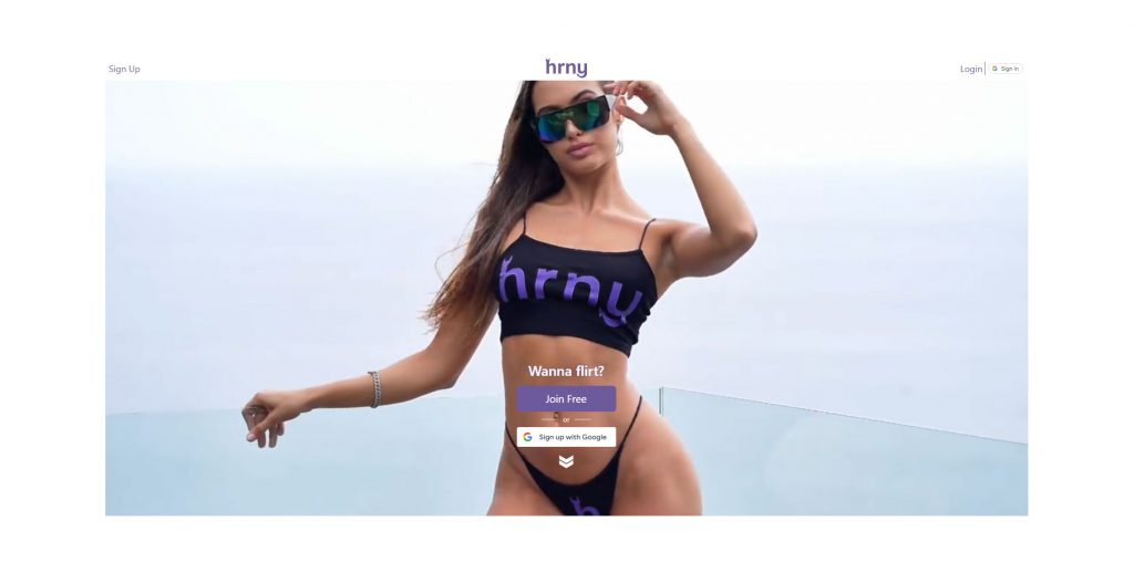 Girl wearing a hrny teeshirt